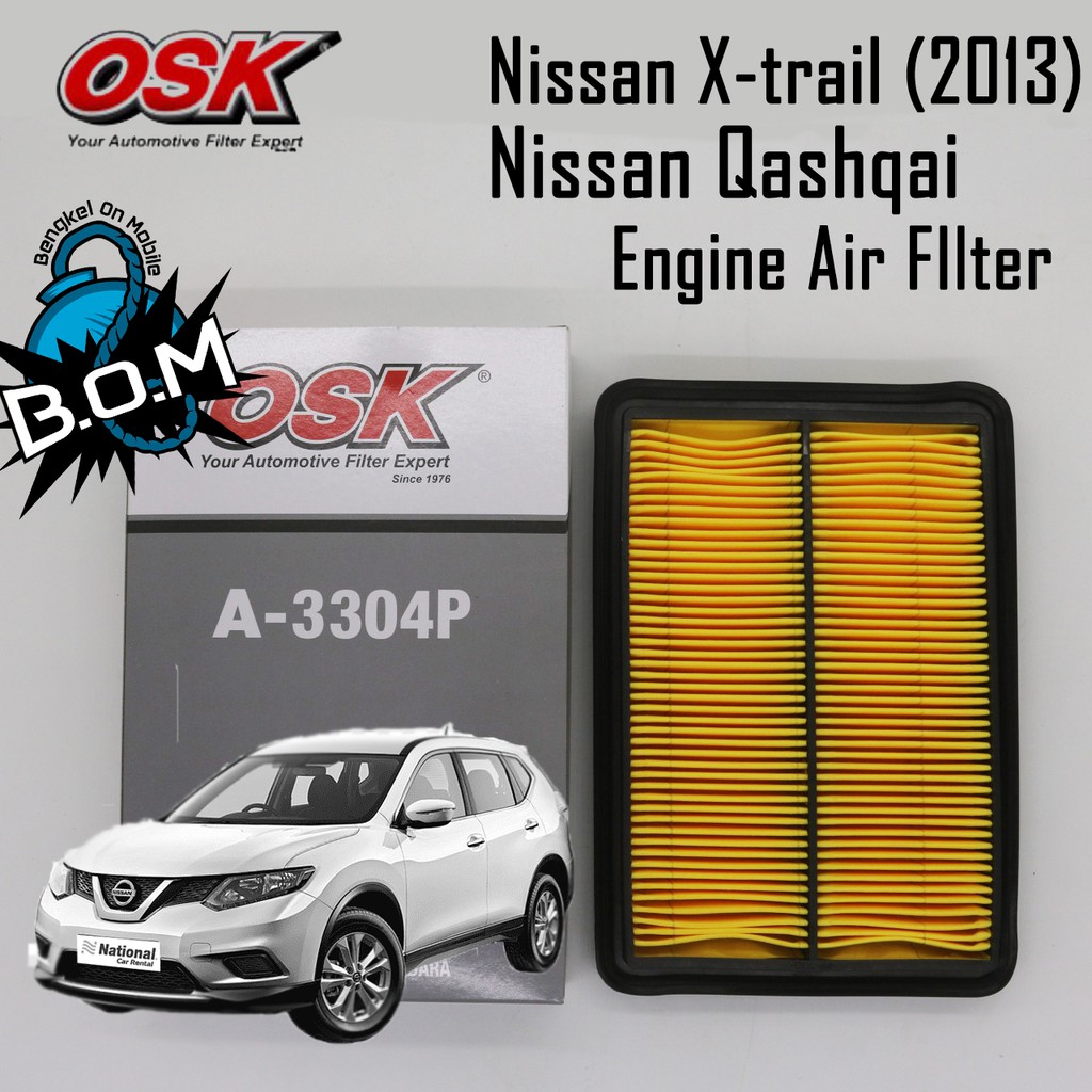 กรองอากาศ OSK, กรองแอร์เครื่องยนต์, Nissan X-trail 2013~2020, Xtrail T32, Qashqai