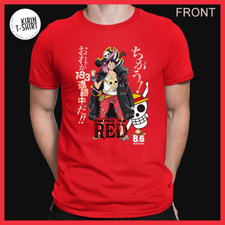 T-shirt  เสื้อยืด ผ้าฝ้าย 100% พิมพ์ลายการ์ตูนอนิเมะ Dtf One Piece Film Red 02 Luffy Uta Shanks สีแดง สําหรับผู้ชาย ผู้ห