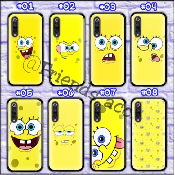XIAOMI MI 8, MI 8 SE, MI 9 PREMIUM CASE CASING GLASS SPONGEBOB MOTIF