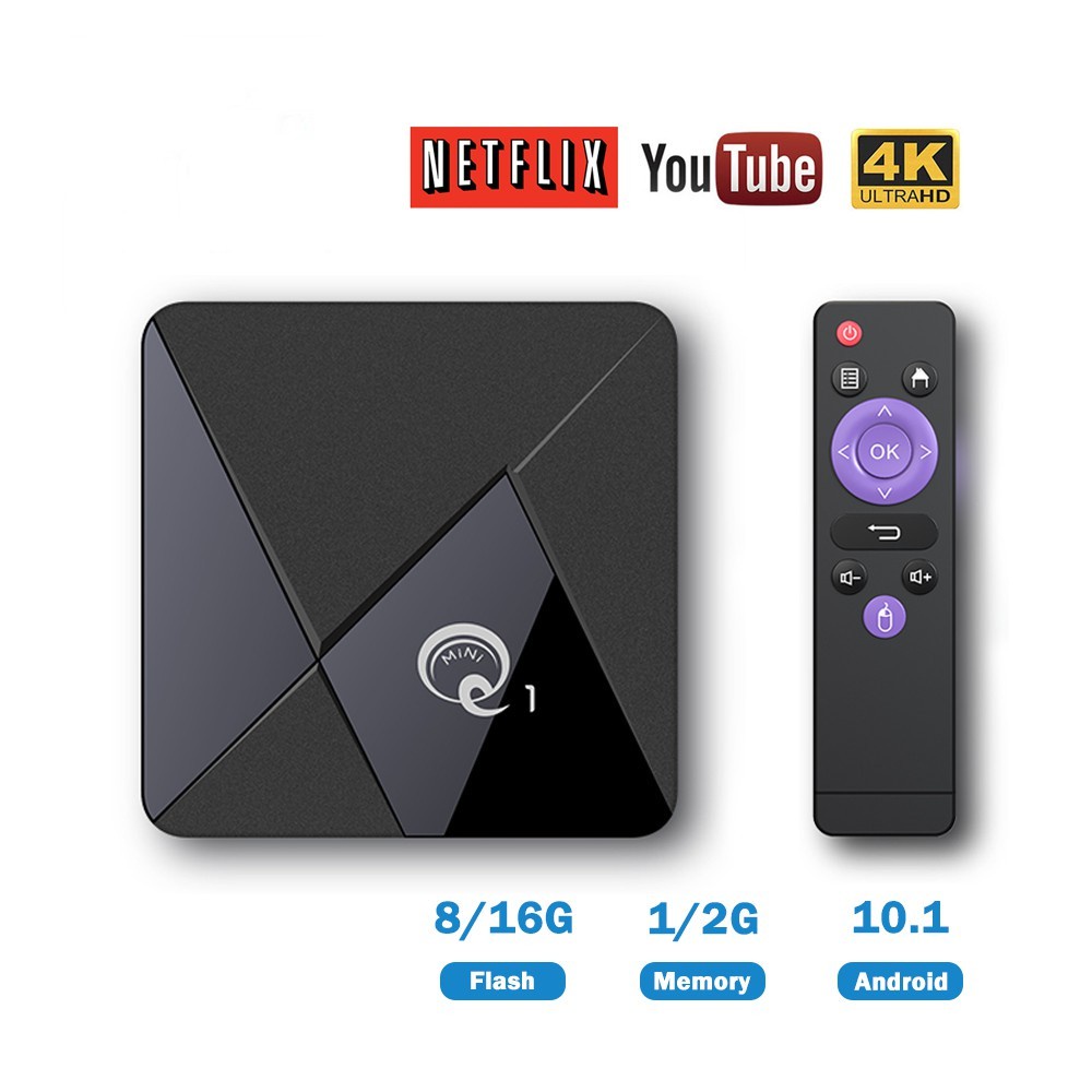 MINI Q1 Smart TV BOX Android 10.1 Youtube 4GB 64GB Rockchip RK3328 Quad ...