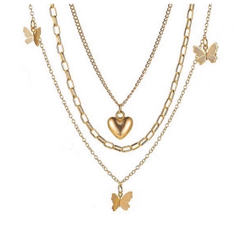 ‼️พร้อมส่ง‼️[N85] เซตสร้อยคอรูปผีเสื้อ,หัวใจ