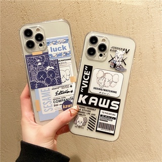 Cartoon Casing Vivo Y76 Y72 Y52 5G Y20i Y12S Y20SG Y20S G 2021 Y20 Y12A Y17 Y15 Y12 U10 Y12i Y91 Y91i Y93 Y95 Y91C Y1S Y50 Y30 Y30i Y85 Y19 S1 V20 V15 Pro V11i V5Plus V9 V9Youth Gloomy Bear KAWS Clear Tpu Shockproof Anti-fall Soft Phone Case Cover HLJ 01