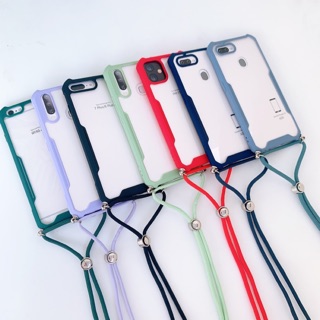 เคสขอบสี 4มุม พร้อมสาย OPPO A3s A31 A52020 A92020 A5s A7 A12 VIVO Y12 Y15 Y17 Y11