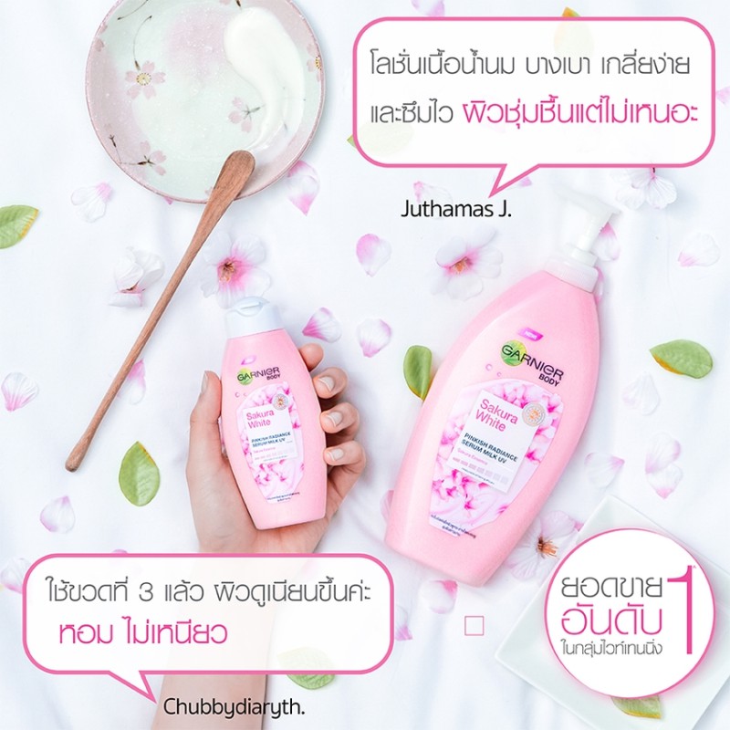 การ์นิเย่ ซากุระ ไวท์ บอดี้ โลชั่น 400 มล. X2_Garnier_Sakura Body (โลชั่นการ์นิเย่, โลชั่นผิวขาว, โลชั่นบำรุงผิว) #4