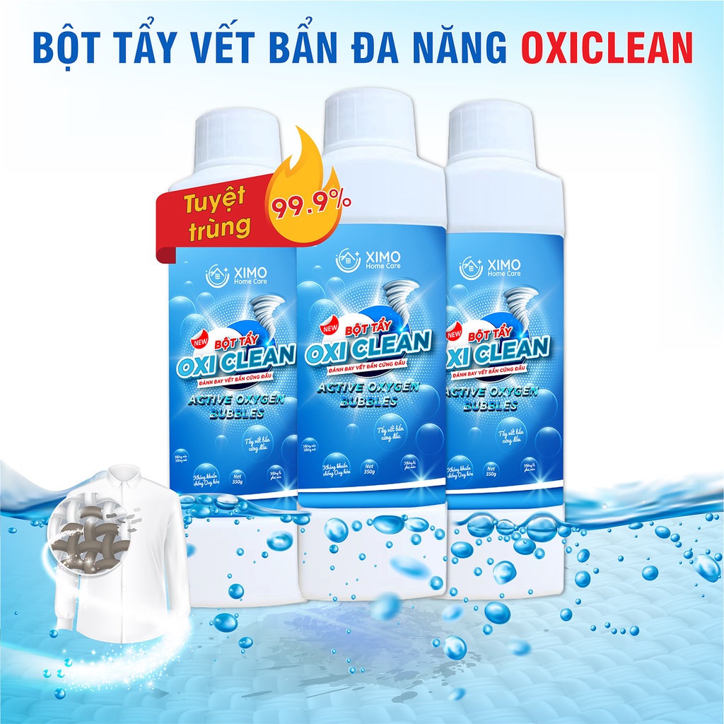 ผงฟอกสีอเนกประสงค์ทุกพื้นผิวและคราบเสื้อผ้า Oxi Clean Ximo Home เซฟฆ่าเชื้อ 350g