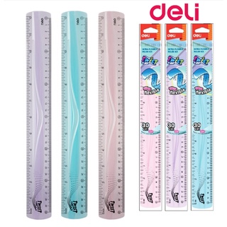[♥สินค้าพร้อมส่ง♥] Deli H21 Ruler ไม้บรรทัดงอได้ PVC ยาว 30 เซนติเมตร (12 นิ้ว) คละสี 1 ชิ้น ไม้บรรทัด เครื่องเขียน