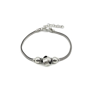 สร้อยข้อมือเงินชาร์มวงแหวน เงินแท้ 925: DSP 925 Sterling Silver Charm Bracelet [CSP0303]