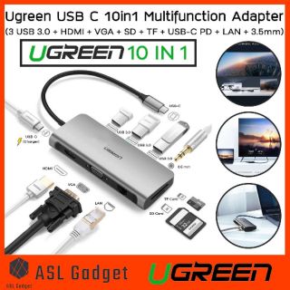 UGREEN อุปกรณ์แปลงสัญญาณ Hub 10 in 1 USB-C Multifunction Adapter งานดี หรูหรา เหมาะ แก่การพกพาไปทำงานข้างนอก