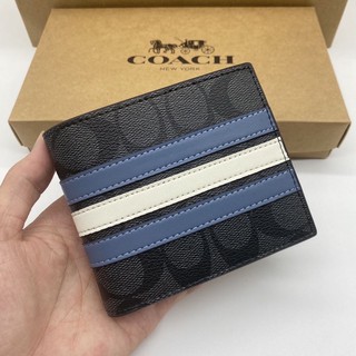 COACH F26072 F74993 กระเป๋าสตางค์สั้นผู้ชาย กระเป๋าสตางค์แท้หนัง Mens Wallet