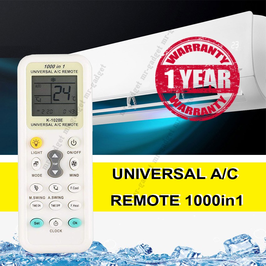 MR-GADGET รีโมทแอร์ ครอบจักรวาล Remote Universal 1000 in 1 For Air Conditioner A/C LCD Remote Contro