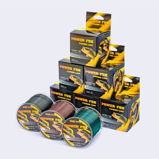 สายเอ็น Power Fox Fishing Line(ม้วน500เมตร)คุณภาพดี จมน้ำไว ไม่แข็งกระด้าง พร้อมส่ง 7 ขนาด