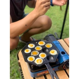 กระทะขนมครก ไข่นกกระทา รุ่นมีด้าม 14 หลุม เผาแล้ว กะทะเหล็กหล่อ ทาโกะยากิ ใช้ได้กับเตาทุกแบบ
