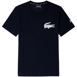 ชุดเซ็ต 2 ชิ้น เสื้อขาว เสื้อยืดแขนสั้น พิมพ์ลาย Lacoste X Novak Djokovic สําหรับผู้ชาย | Th2246 Tee