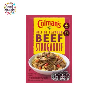 Colmans Beef Stroganoff Sauce Mix 39g โคลแมนส์ผงซอสสำหรับการทำเนื้อสตรากานอฟ