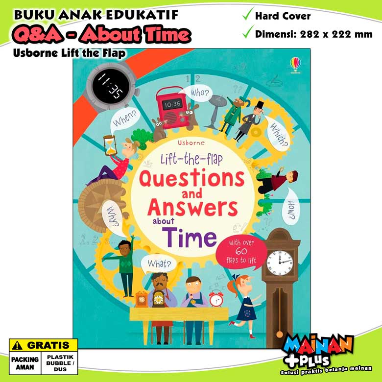 Usborne Lift The Flap QnA About Time หนังสือกิจกรรมเพื่อการศึกษาสําหรับเด็ก