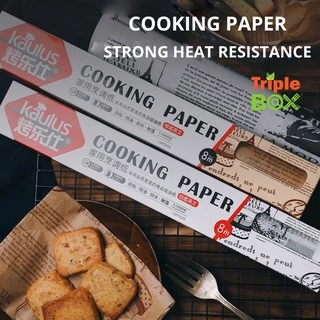 Kaulus กระดาษรองอบคุ๊กกี้ลายหนังสือพิมพ์ กระดาษรองอบขนม (cooking paper) ความยาว 8 เมตร