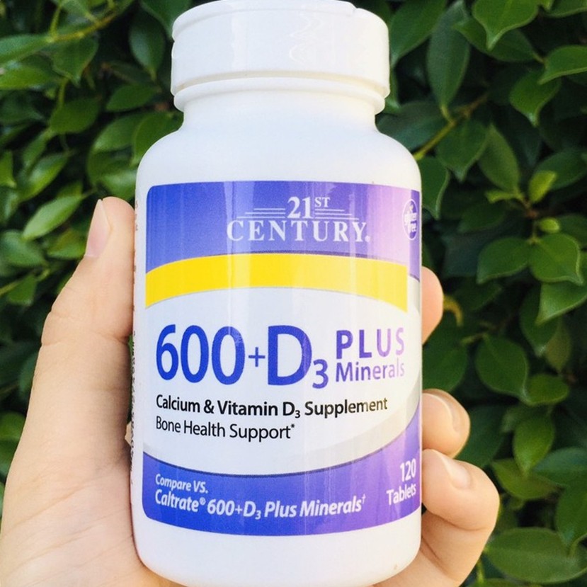 20% OFF ราคา Sale!! EXP: 4/2025 Calcium 600+D3 800iu Plus Minerals 120 Tablets (21st Century®) แคลเซียม + แร่ธาตุ