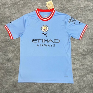 เสื้อกีฬาแขนสั้น ลายทีมฟุตบอล Manchester City 22-23 คุณภาพสูง ไซซ์ S-XXL