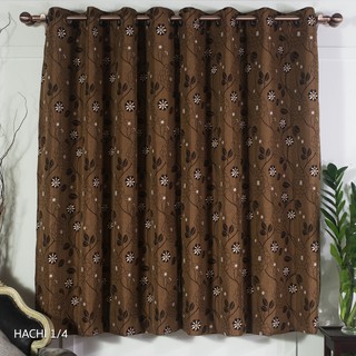 ม่านสำเร็จรูป ม่านตาไก่ HACHI 1/4 ม่านหน้าต่างวินเทจสีน้ำตาล