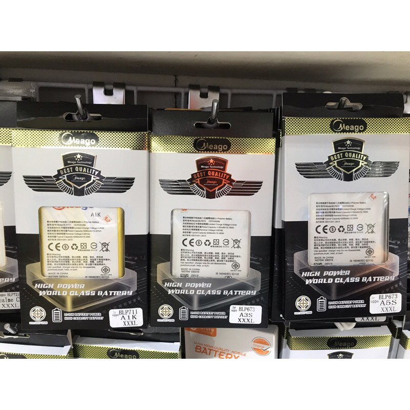 แบตoppo ออปโป้ A1k/A3S/A5S/BLP711/BLP673 battery Meago(มอก.แท้)รับประกัน1ปี