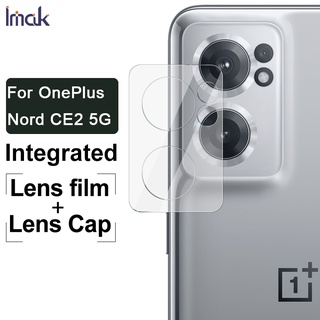 Imak OnePlus Nord CE2 5G ฟิล์มกันรอยหน้าจอเลนส์ในตัว One Plus Nord CE 2 5G HD กระจกนิรภัยใสโทรศัพท์ด้านหลังเลนส์กล้องพร้อมฝาปิดเลนส์ PC อะคริลิค