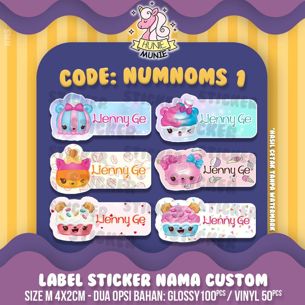 สติ๊กเกอร์ป้ายชื่อ - สติ๊กเกอร์ Num Noms Nmnoms (100 ชิ้น)