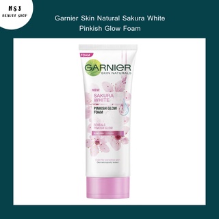 โฟมล้างหน้า Garnier Skin Natural Sakura White  Pinkish Glow Foam