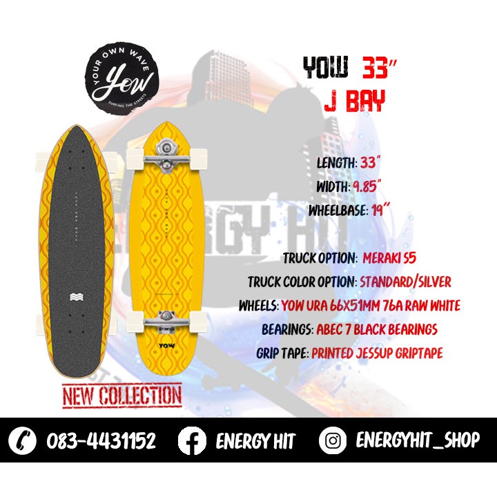 🔥 พร้อมส่ง 🔥 Yow | Surfskate | 🔱 33" Yow J-Bay New Collection | Meraki S5