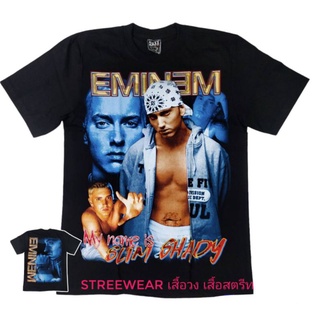 เสื้อยืดโอเวอร์ไซส์เสื้อยืด eminem slim shady เสื้อยืด oversize เสื้อrapperS-3XL