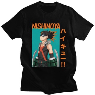 [COD]เสื้อยืดแขนสั้น ผ้าฝ้าย พิมพ์ลายอนิเมะ Haikyu Yu Nishinoya Homme Haikyuu แฟชั่นฮาราจูกุ