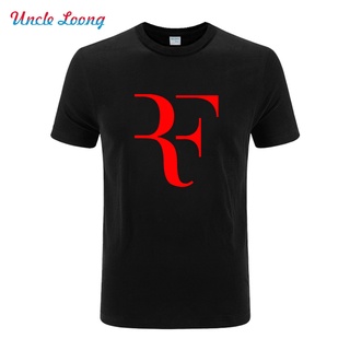 เสื้อยืดแขนสั้น ผ้าฝ้ายแท้ พิมพ์ลายเทนนิส Roger Roger Federer RF ทรงหลวม แฟชั่นฤดูใบไม้ผลิ และฤดูร้อน สําหรับผู้ชายS-5XL