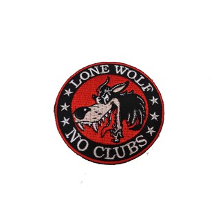 LONE WOLF ป้ายติดเสื้อแจ็คเก็ต อาร์ม ป้าย ตัวรีดติดเสื้อ อาร์มรีด อาร์มปัก Badge Embroidered Sew Iron On Patches