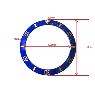 อะไหล่กรอบนาฬิกาข้อมือเซรามิก เส้นผ่าศูนย์กลาง 38 มม. เส้นผ่าศูนย์กลางภายใน 30.5 มม. สีทอง แบบเปลี่ยน สําหรับนาฬิกาข้อมือ