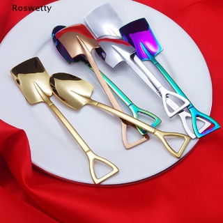 Roswetty 1Pc Stainless steel Shovel Coffee Spoon Scoop shovel Creative Spoon Tableware PH