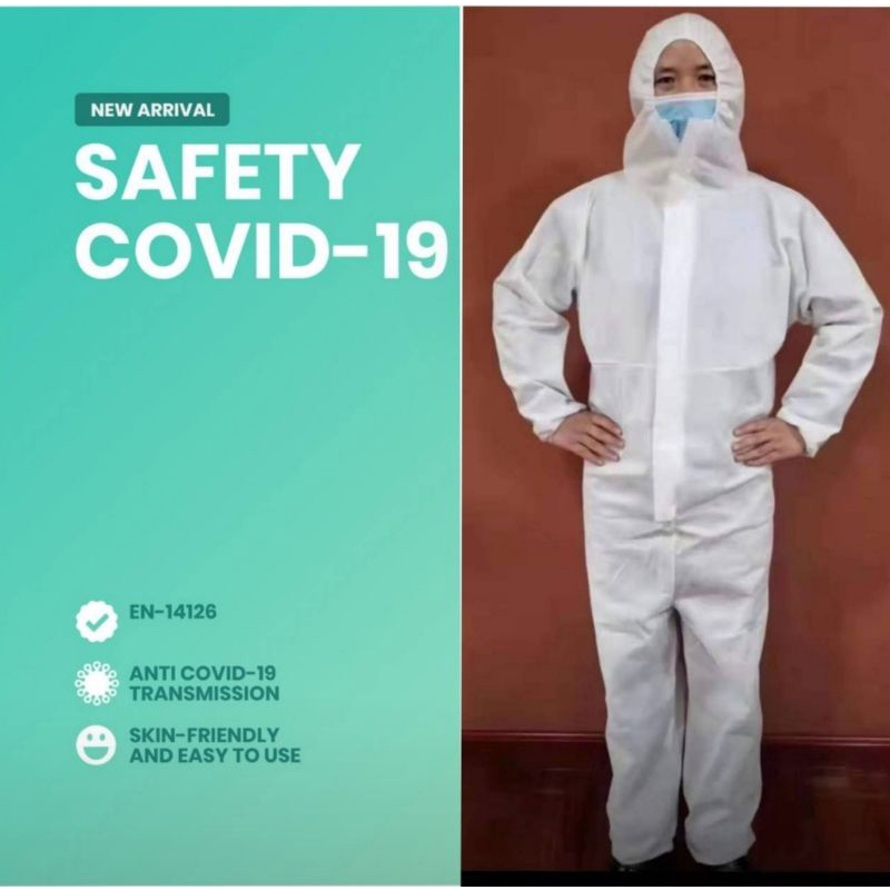 ชุด PPE ป้องกันโควิด ชุดป้องกันเชื้อโรค ป้องกันน้ำ/น้ำมัน ปลอดภัย ระบายอากาศ พร้อมส่ง🌈