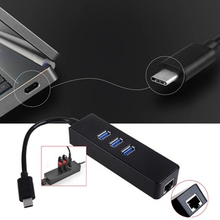 USB C LAN HUB, USB ประเภท - C ถึง 3 - Port USB 3.0 ฮับกิ๊กกะบิตอีเธอร์เน็ทพอร์ตอะแดปเตอร์อะแดปเตอร์อีเทอร์เน็ต