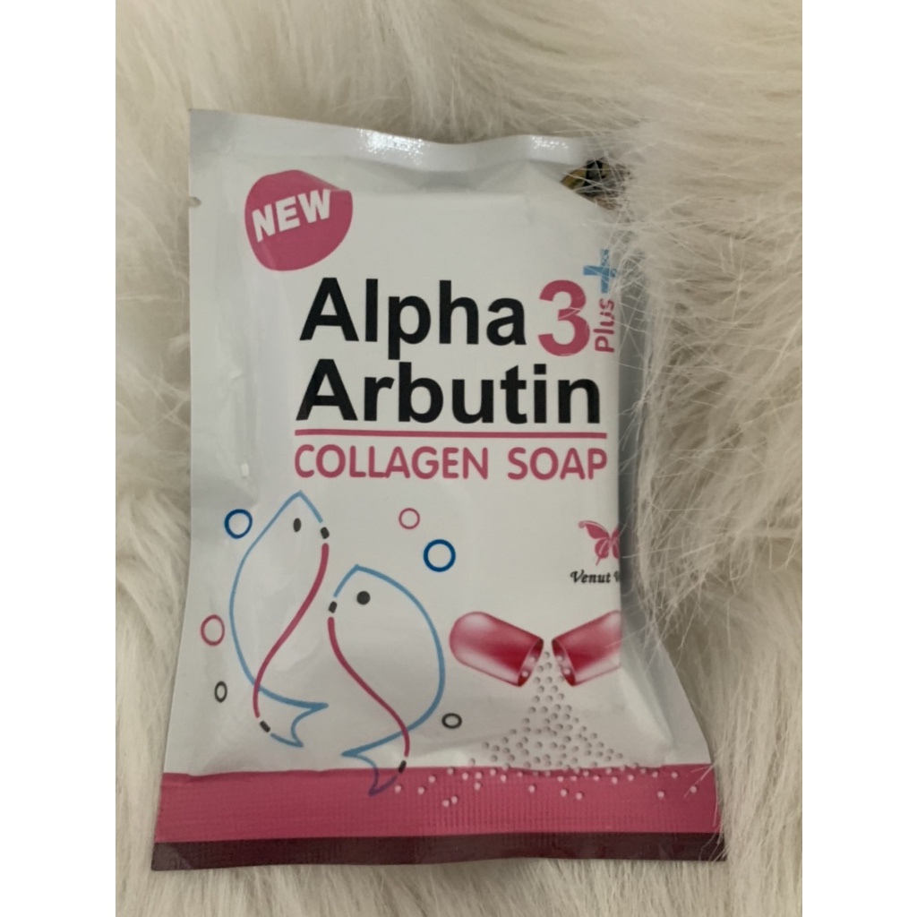 สบู่อัลฟ่าอาร์บูติน Alpha Arbutin collagen soap ขนาด 80 กรัม