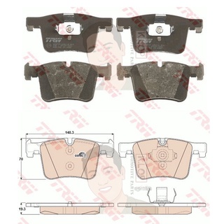 GDB1942 ผ้าเบรค-หน้า(TRW) (เนื้อผ้า COTEC) BMW X3 (F25) /BMW X4 (F26)