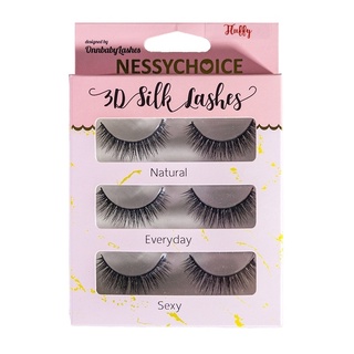 Nessychoice ขนตาปลอมขนไหม 3D silk lash (fluffy)