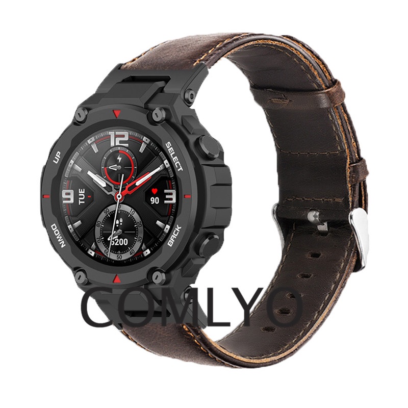 For Amazfit T-Rex Pro Smart Watch สายนาฬิกาข้อมือหนัง สําหรับ
