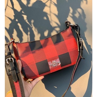 C OACH JES BAGETTE WITH BUFFALO PLAID PRINT