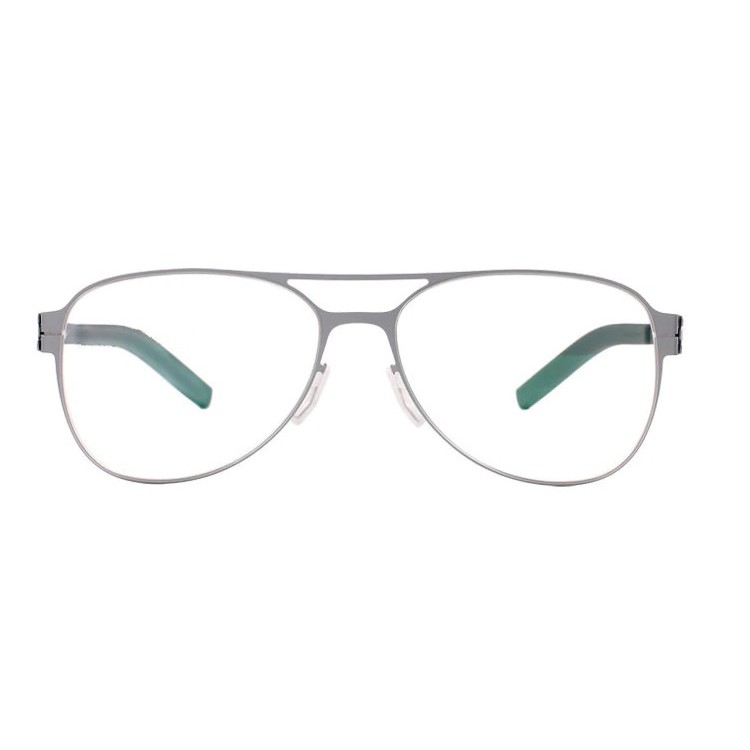 กรอบแว่นตาทรง Pilot  ทรงแบบ IC berlin สีเงิน สำหรับผู้ชายและผู้หญิง No screw Eyeglasses Frames Glass