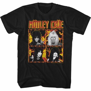 T-shirt  เสื้อยืด ลาย Motley Crue Fire And Wire สีดํา สําหรับผู้ใหญ่S-5XL