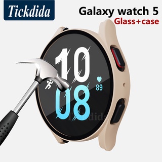 กระจกนิรภัย และเคส สําหรับ Samsung Galaxy Watch 5 44 มม. 40 มม. กรอบกันชนหน้าจอ สําหรับ Galaxy Watch 4