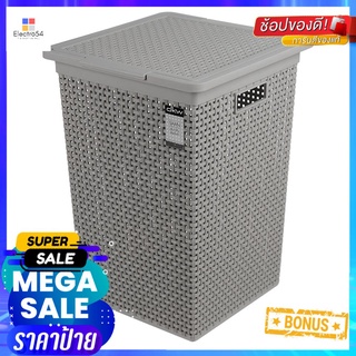 ตะกร้าผ้าเหลี่ยมสูงมีฝา DKW HH-1110 เทาCLOTHBASKET SQUAREWITHLID HH-1110 GREY