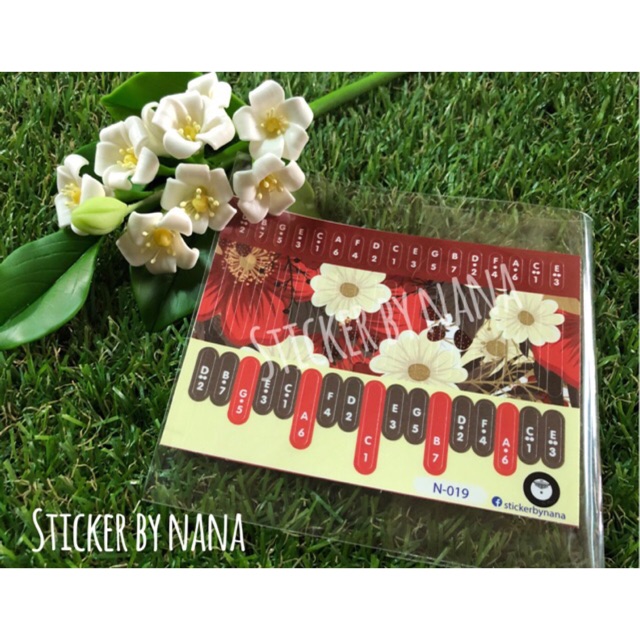 สติ๊กเกอร์โน๊ต ติด Kalimba set2 11 แบบ 17 คีย์ คาลิมบา sticker มีรอบส่งทุกวันค่ะ