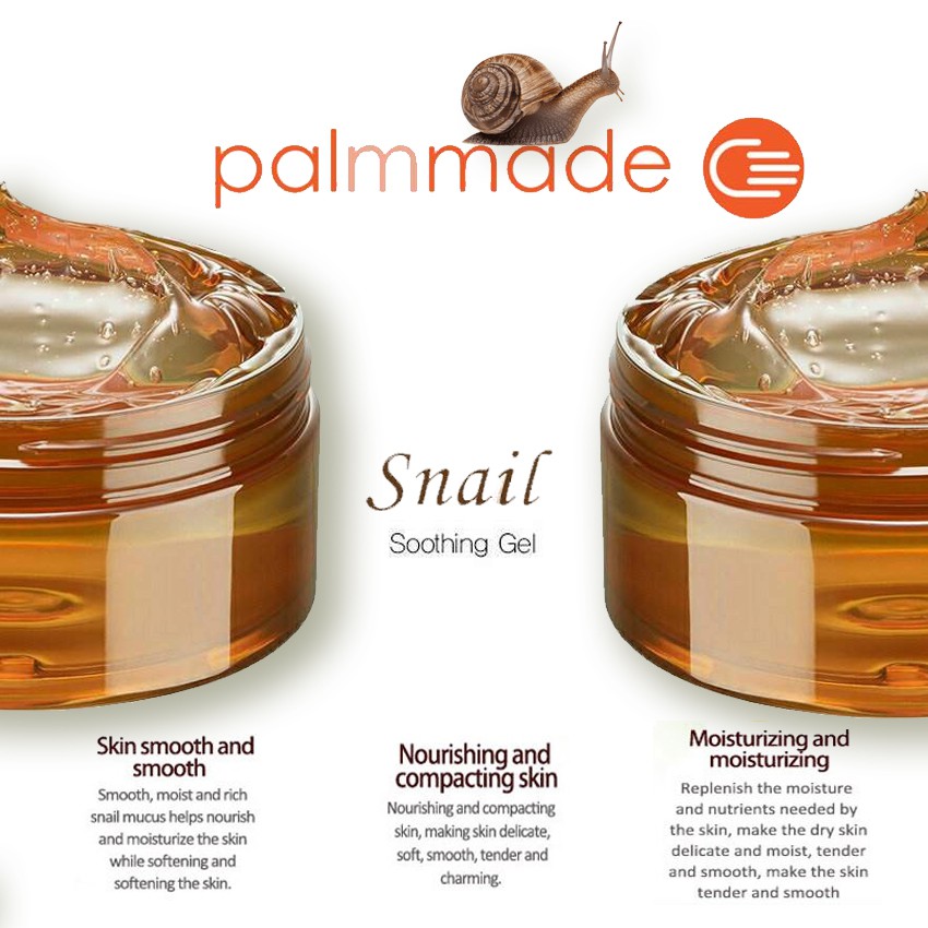 Palmmade Snail 99.80 เติมความชุ่มชื่น ใช้ได้ทั้งผิวหน้าและผิวกาย Soothing  Gel เจลเมือกหอยทาก 300Ml - Hypercloud79 - Thaipick