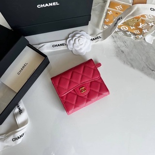กระเป๋า CHANEL SHORT WALLET WALLET CAVEAR C03 💎เป็นหนังที่มีเม็ดเล็ก💛