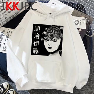 เสื้อกันหนาวมีฮู้ด พิมพ์ลาย Junji Ito y2k สไตล์เกาหลี สําหรับผู้หญิง