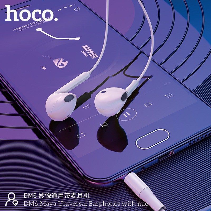 Hoco DM6  Original Earphone หูฟังแบบมีสาย ฟังเพลงได้ คุยโทรศัพท์ได้